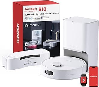 S10 Robot Vacuum Cleaner with Auto Mop, Dual Station, Self Draining/Refilling, 6500Pa Suction, Self Emptying for 70 Days Hands-Free