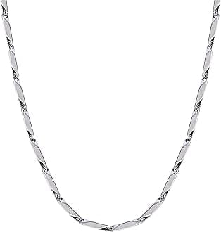 Men's Double Coated Popular Stainless Steel Silver Chain For Men Boys Girls Stylish Necklaces Silver Chain Anniversary Love Gift For Husband Unisex Chains 22 Inches