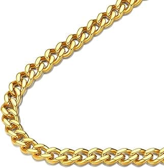 Men Curb Chain Necklace 18K Gold Plated/Stainless Steel/Black Chunky Double Tight Cuban Link Hip Hop Neck Chains for Men Boys 3.5MM/5MM/6MM/7MM/9MM/12MM 14''-30'' 8 Length Options (Send Gift Box)