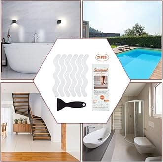 Patented 36 PCS Anti Slip Shower Stickers, Safety Bathtub Strips Adhesive Decals with Premium Scraper for Bath Tub Shower Stairs