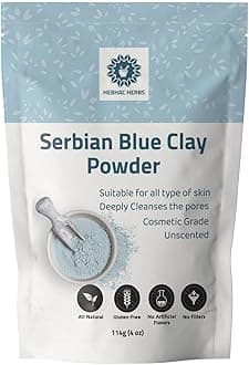 Serbian Blue Clay Powder for Facial Masks, Creams, Skin Tightening, Body Wraps, Scrubs, and Soap Making | 114 g - 4 oz