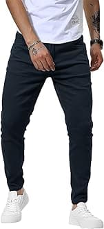 Men's Slim Fit Dress Pants Casual Stretchy Twill Chinos Tapered Skinny Slacks