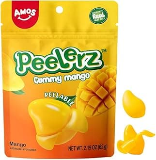 Gummy 4D Fruit Filled Candy Fruit Snacks Pineapple Flavor Soft and Chewy Gluten Free (Mango)