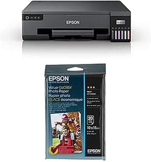EPSON EcoTank L18050 A3, 6-Colour dye ink Photo Printer For Cost-Effective, Quality Printing + EPSON Value Glossy Photo Paper - 10x15cm - 20 sheets