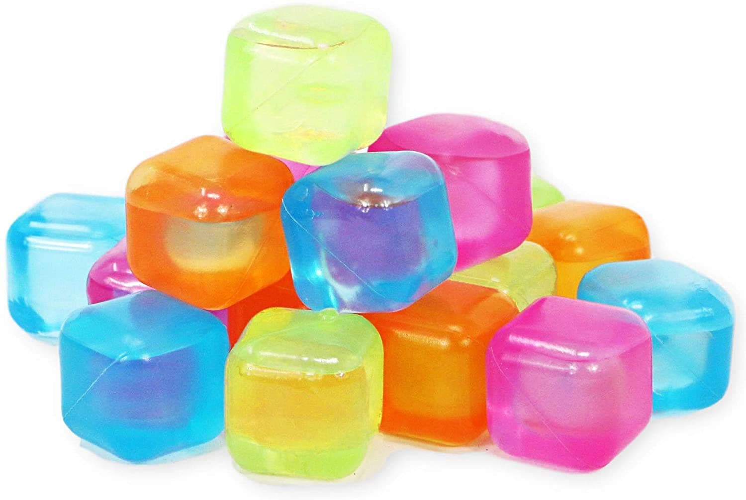 Reusable Ice Cubes - Colored Plastic Square Ice Cubes for Drinks Cocktails Beer Wine Whiskey Party Favors - Non-Diluting Ice Cubes - BPA Free - Purified Water Filled - 18 pieces ...
