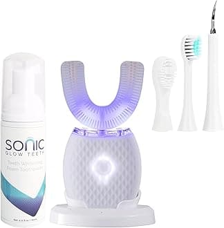 Ultrasonic Toothbrush for Adults Automatic Electric Toothbrush 30s Automatic Timer Rechargeable Washable Portable for Travel & Home Use Soft Bristles (White, Adult)