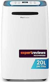 Pro Breeze® 20L/Day Dehumidifier with Digital Humidity Display, Sleep Mode, Continuous Drainage, Laundry Drying and 24 Hour Timer - Ideal for Damp and Condensation