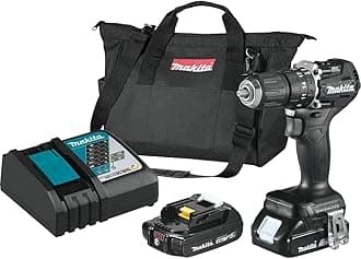 Makita XPH15RB 18V LXT Lithium-Ion Sub-Compact Brushless Cordless 1/2" Hammer Driver-Drill Kit (2.0Ah), Black