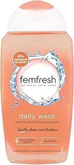 Femfresh Daily Intimate Wash, Feminine Hygiene Shower & Bath Gel Cleanser, pH Balanced, Soap Free Feminine Wash with Aloe Vera & Calendula, Hypoallergenic, 250ml
