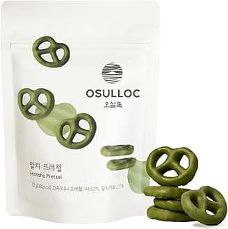 OSULLOC Matcha Pretzel (2.46 oz, 70g), Korean Matcha Flavored Snacks | Asian Snacks, Premium Tea Snacks from Jeju island