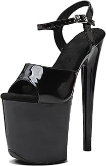 WUXIN H&P Women's 8 in Platform Sandal Heels Ankle-Strap Sexy,8 in Pole Dance High Heel Platform,20 cm Exotic Platform Pole Dancer Heels Shoes Stiletto