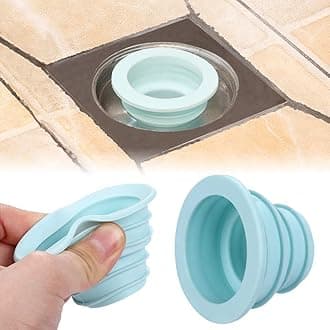 KPNG Silicone Drain Seal Hose Plug, Kitchen Pipe Deodorant Sewer Ring, Washing Machine Connector for Floor Drain, Basin, Bathroom Sink, Laundry Room (3 Piece/Blue)