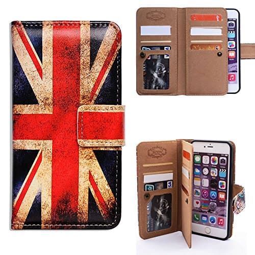 iPhone 7 Plus Wallet Case,iPhone 8 Plus Wallet Case,Bcov Retro Union Jack Flag Multifunctional Flip Leather Case Cover with Credit Card Slot ID Card Holder Money Pocket for iPhone 7+/8+