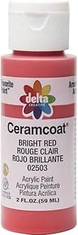Delta Creative Ceramcoat Acrylic Paint in Assorted Colors (2 oz), 2503, Bright Red