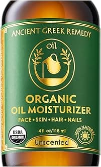 Unscented Organic Blend of Olive, Almond, Grapeseed, Jojoba and Sunflower oils with Vitamin E. Daily Moisturiser for dry Skin, Hair, Face, Cuticle, Scalp, Cold Pressed, Full Body oil for Men and Women