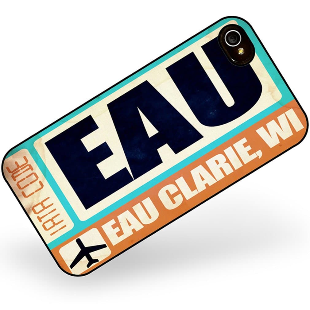 Rubber Case for iphone 4 4s Airportcode EAU Eau Clarie, WI - Neonblond