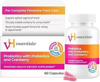 vH essentials Probiotics with Prebiotics and Cranberry Feminine Health Supplement - 60 Capsules