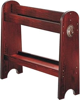 Pine Wood Saddle Rack – Ideal Saddle Stand for Western Saddles and Horse Tack Organizers, Perfect for Displaying Trophy Saddles at Home - Red Mahogany