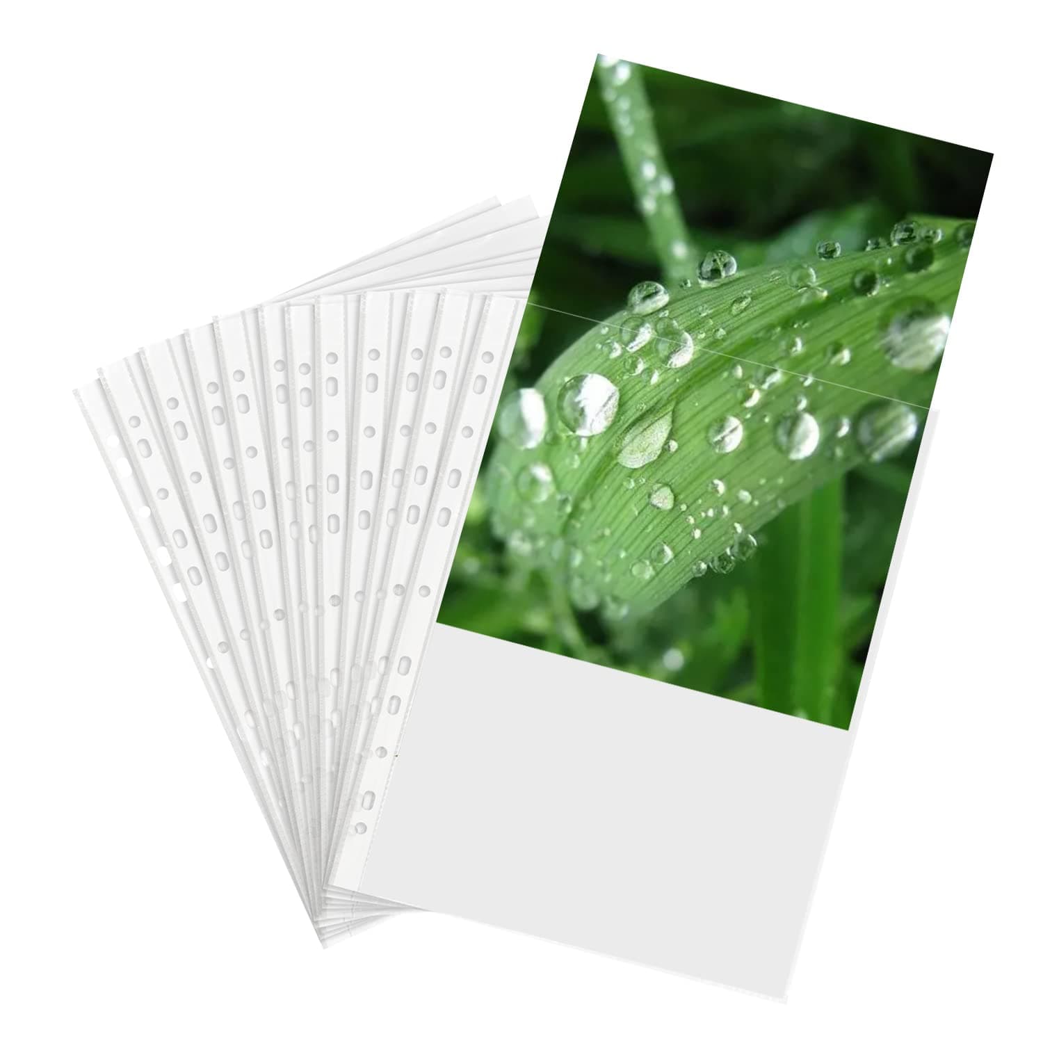 100 Pcs A4 Punched Pockets