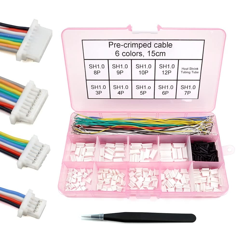 SH1.0 Connectors and Pre-Crimped Silicone Cables Compatible with JST SH 1.0mm for Flight Controller F405 H7 F7