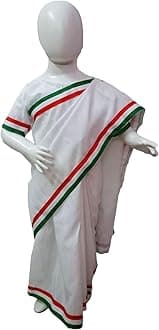 BookMyCostume Tri Colored Saari Independence Day Fancy Dress Costume 4-5 Years