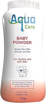 AQUA CARE 100% Natural Baby Powder, Protect From Chafed Skin | Paraben Free & Silicon-Free Formula, Soothing Comfort & For Healthy and Soft Baby Skin, 150g