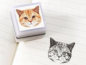 Personalized Pet Stamp - Custom Dog or Cat Portrait Face - Gift Idea for Animal Lovers (White)