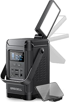 240W Portable Power Station 153.6WH Solar Generator, GRECELL LiFePO4 Battery Dual Way 100W PD, Portable Power Bank with Integrated Stand for Outdoors, Camping, Travel (No Wall Charger Included)