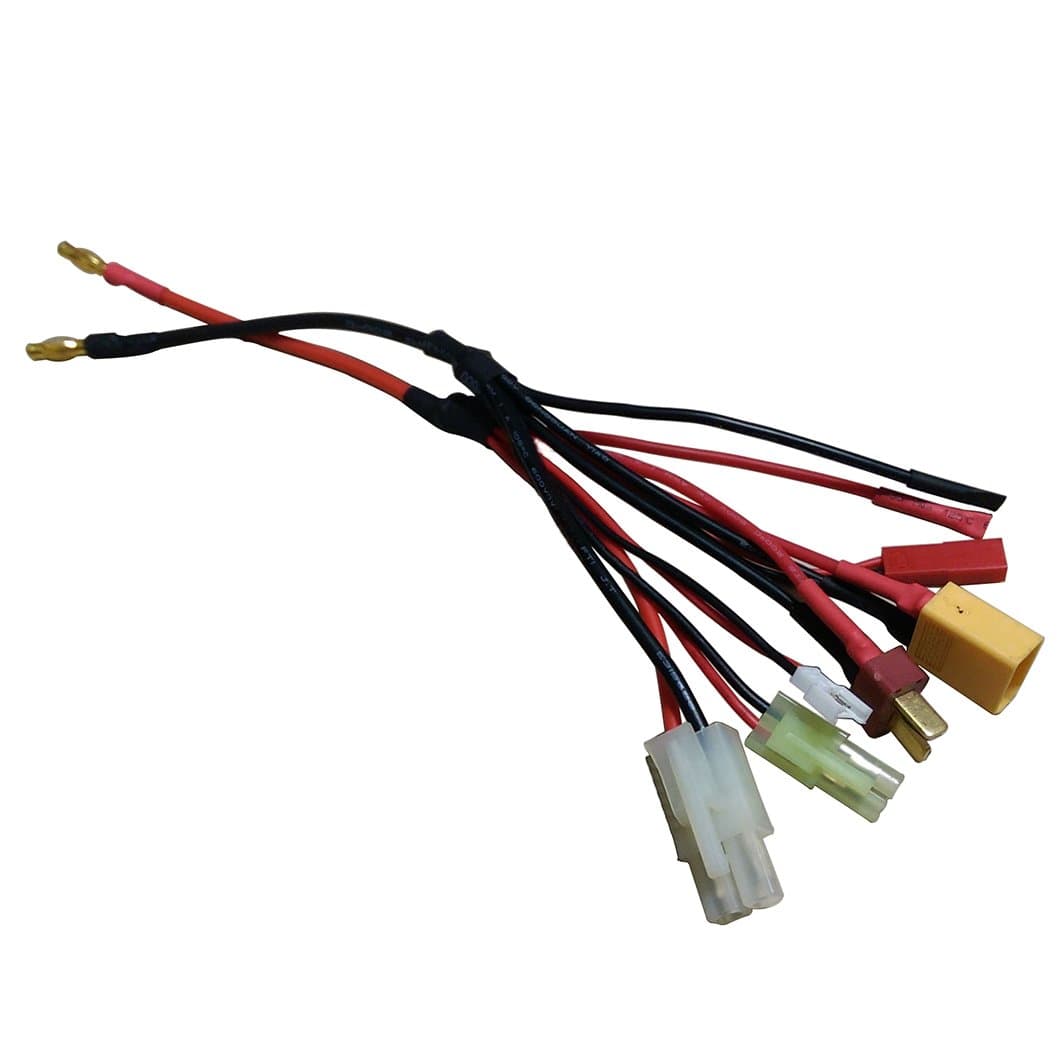 7 in 1 RC Multi-Function Charging Cable Lipo Battery Multi Charger Adapter Convert Wire 4.0mm Banana Plug to Tamiya Mini Tamiya JST XT60 T 2.0mm 2-pin Connector for IMAX B6 B6AC B8 Charger