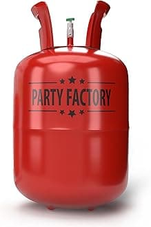 Party Factory – Helium Tank - 400 liters for up to 50 assorted balloons (latex, LED & foil) – Party birthday decoration disposable gas cylinder – bendable filling valve – For decorative occasions