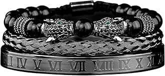 Luxury Roman Royal Crown Charm Men's bracelet Stainless Steel Geometry Pulseiras Men Open Adjustable Bracelets Couple Jewelry Gift