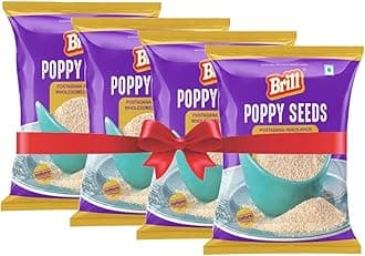 Brill Poppy Seeds (Khus-Khus) 400g | Pack of 4 (100g x 4) | A Grade Poppy Seed | Khus Khus Dana | Posta Dana for Eating | 100% Natural | No Additives