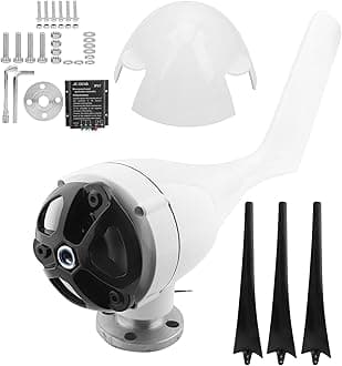 1200W Small Wind Turbine 3 Blades Wind Turbine DC 12V 24V 48V Turbine Wind Generator for Marine Home Charging(48V-Black)