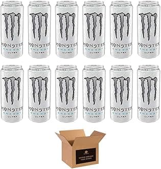 Monster Energy Drink Flavours | Juiced, Zero Sugar, Ultra, Monarch, Fiesta Mango, Strawberry Dreams, VR46, Punch | High Caffeine Sports Energy Drink (Ultra White - 500ml x 12Pack)