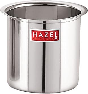 HAZEL Steel Milk Pot | Stainless Steel Milk Boiler Container | Milk Boiling Vessel Gunj for Kitchen, 6000 ML