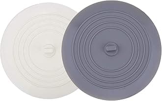 V-TOP Tub Stopper 2 Pack, 6 inches Large Silicone Drain Plug Hair Stopper Flat Suction Cover for Kitchen Bathroom Accessories and Laundry