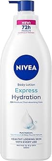 NIVEA Express Hydration Body Lotion (400ml), Fast Absorbing 72H Hydration Body Moisturiser for Dry Skin Made with Deep Moisture Serum and Sea Minerals, Smooth Skin Lotion