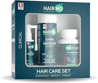HairMD Post-Transplant Hair Set - 1-Month Repair Treatment with Repair Shampoo, Serum, Multivitamins - Advanced Hair Care Products with Biotin, Keratin, Collagen