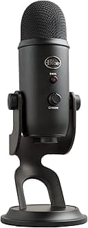 Logitech Blue Yeti USB Microphone for Recording, Streaming, Gaming, Podcasting on PC and Mac, Condenser Mic for Laptop or Computer with Blue VO!CE Effects, Adjustable Stand, Plug and Play - Blackout