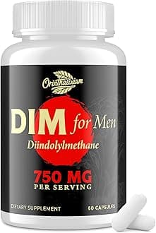 Orinthalixium DIM for Men 750MG – Hormone Balance, Estrogen Support for Men, DIM Supplement, Detox, Vitality & Fitness Performance–Chrysin & Black Pepper Extract, 60 Capsules (1 Bottle)