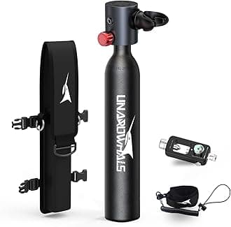 Mini Scuba Tank, 5-10 Minutes Usage Time Scuba Tank Kit, DOT/CE-EN250 Certification Dive Tank, 0.5L(3.5Cu Ft) Capacity Portable Scuba Tank, 3000 Psi Max Pressure, Aluminum Diving Tanks