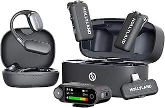 Hollyland Lark MAX 2 Wireless Microphone for iPhone/Camera/Android, AI Noise Cancel, Wireless Monitoring, 32bit Full-Chain Audio, Timecode (Ultimate Combo, 2TX+2RX+OWS Earphones + Charging Case)