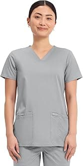 Medical Women's Scrub Top V-Neck Modern Classic Fit with 3 Pockets, Ultra Soft and 2-Way Stretch Fabric - WW620