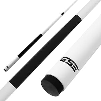 GSE Games & Sports Expert 58" 2-Piece Fiberglass Graphite Composite Billiard Pool Cue Stick for Men/Women, Billiard Cue Stick for House or Commercial/Bar Use (Matte White, 19 Oz)