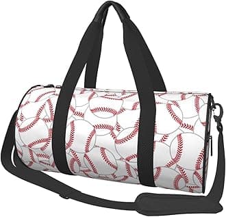 Baseball Texture Gym Duffle Bag Foldable Lightweight Carry On Weekender Travel Duffel Bags Sport Bags For Fitness Yoga Beach Swim Men Women