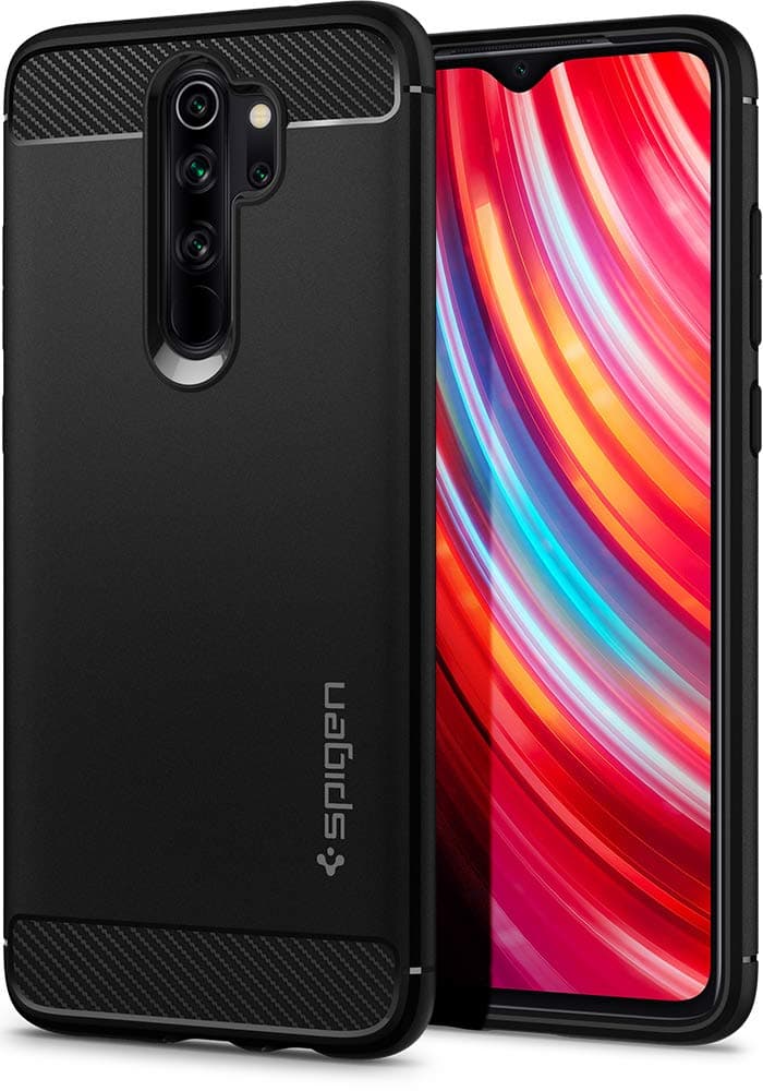 Spigen Rugged Armor Back Cover Case Compatible with Redmi Note 8 Pro (TPU | Matte Black)