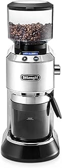 De'Longhi Dedica Conical Burr Grinder with Portafilter Attachment, 6.9 x 11.2 x 18.1 inches, Silver