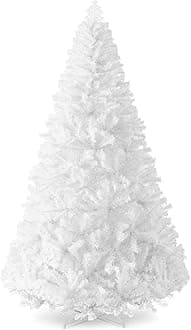 Artificial Christmas Tree, 4.5ft Premium Unlit Pine Design, Dense Branches Realistic Holiday Décor​ w/Easy Assembly - White
