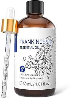 HIQILI 30ML Frankincense Essential Oil, Relaxing, Skin Care, Camp Atmosphere Creation, Can be Added to Body Lotions, Creams, Aromatherapy Use - 1 Fl Oz