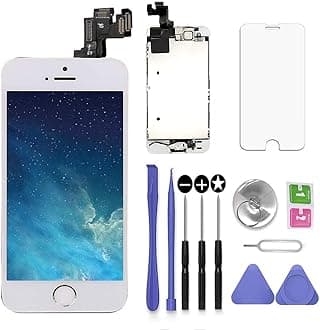 SNIDII Screen Replacement White for iPhone 5S 4.0 inch with Earpiece and Came...